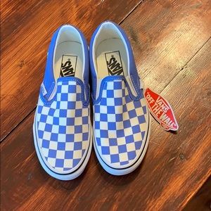 Blue checkered vans